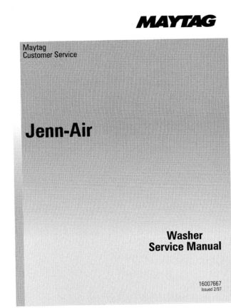 Jenn-Air Washer Service Manual 01