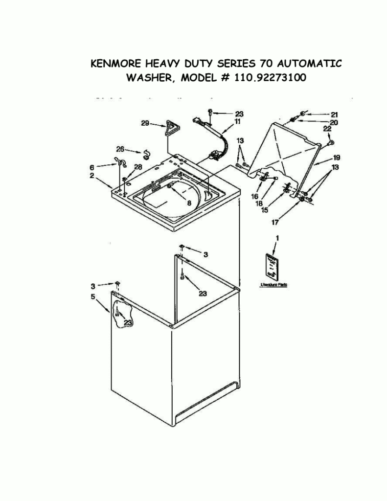 Kenmore Washer Parts Manual For Model 110.92273100