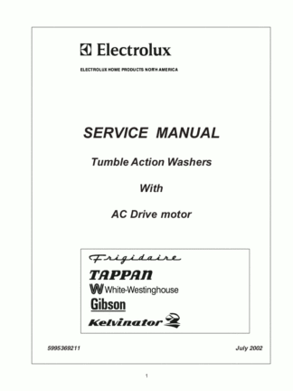 Kenmore Washer Service Manual 01