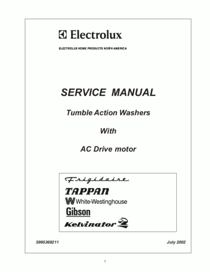 Kenmore Washer Service Manual 01