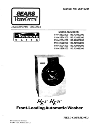 Kenmore Washer Service Manual 09