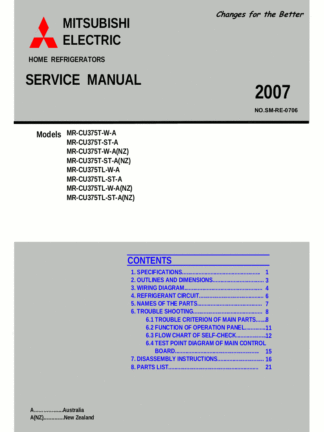 Mitsubishi Refrigerator Service Manual 24