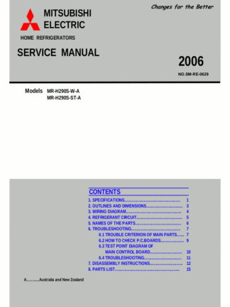 Mitsubishi Refrigerator Service Manual 27