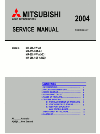 Mitsubishi Refrigerator Service Manual 36