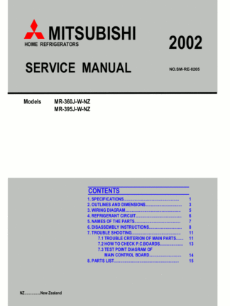 Mitsubishi Refrigerator Service Manual 38