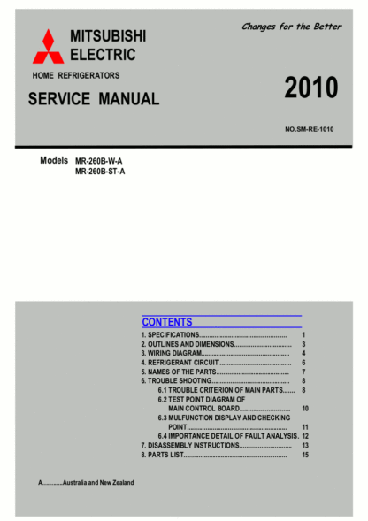 Mitsubishi Refrigerator Service Manual 42