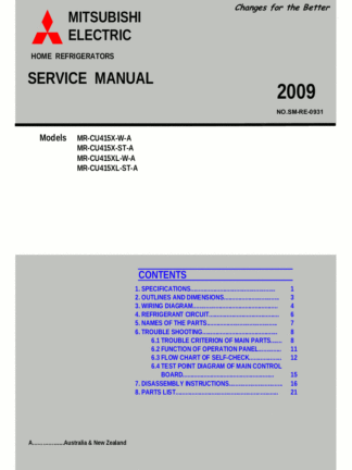 Mitsubishi Refrigerator Service Manual 44