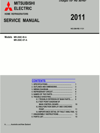 Mitsubishi Refrigerator Service Manual 48