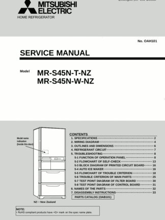 Mitsubishi Refrigerator Service Manual 49