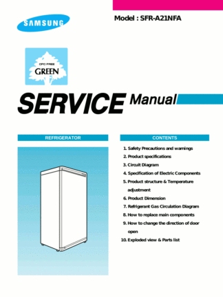 Samsung Refrigerator Service Manual 01