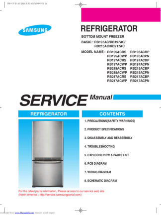 Samsung Refrigerator Service Manual 20