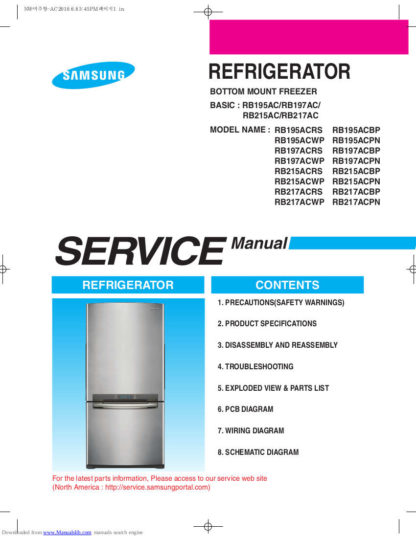 Samsung Refrigerator Service Manual 20