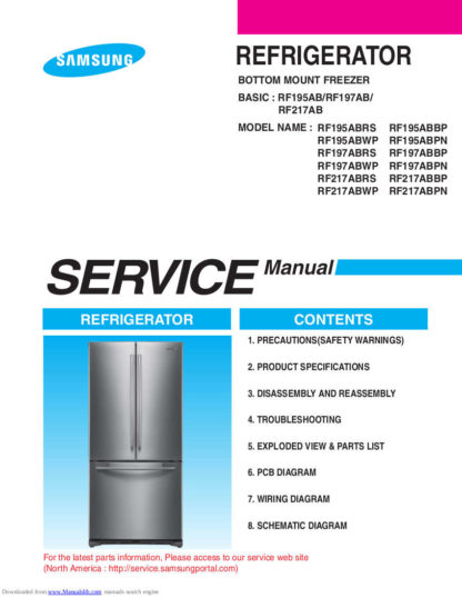 Samsung Refrigerator Service Manual 21