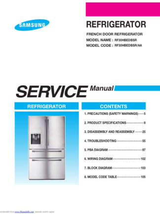 Samsung Refrigerator Service Manual 27