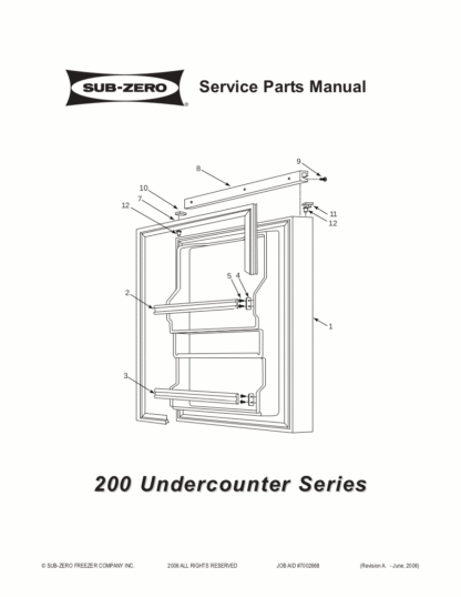 Sub-Zero Refrigerator Service Manual Model 05