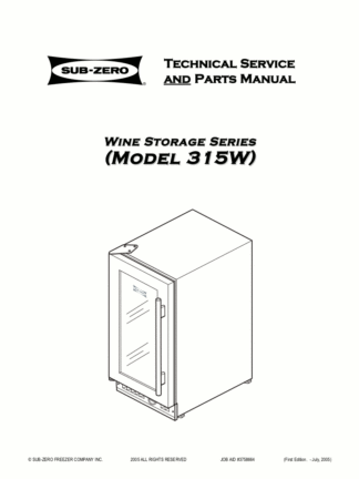 Sub-Zero Refrigerator Service Manual Model 11