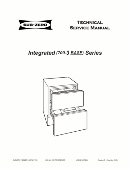 Sub-Zero Refrigerator Service Manual Model 16