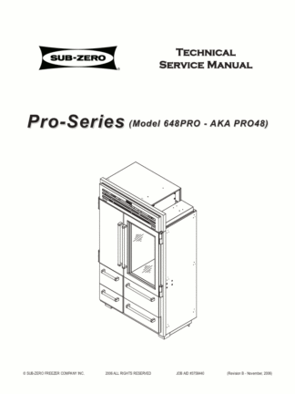 Sub-Zero Refrigerator Service Manual Model 17