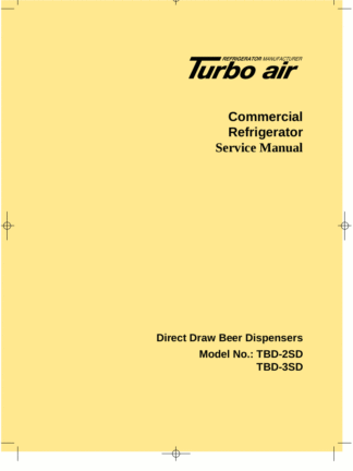 Turbo Air Refrigerator Service Manual Model 09