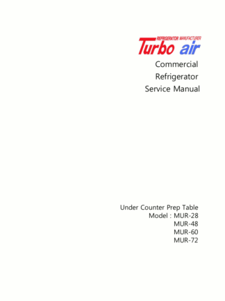 Turbo Air Refrigerator Service Manual Model 10
