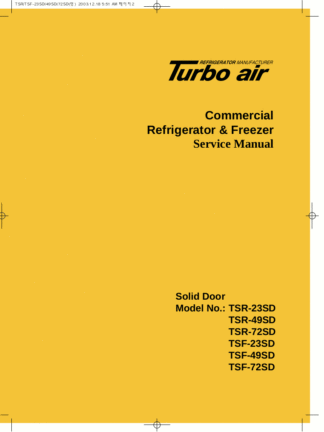 Turbo Air Refrigerator Service Manual Model 16
