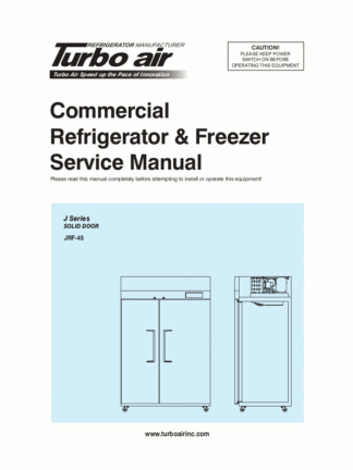 Turbo Air Refrigerator Service Manual Model 19