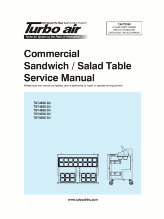 Turbo Air Refrigerator Service Manual Model 21