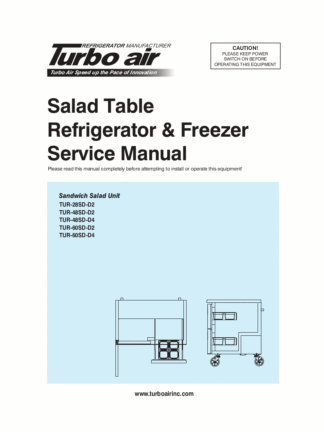 Turbo Air Refrigerator Service Manual 24