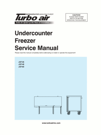 Turbo Air Refrigerator Service Manual Model 27