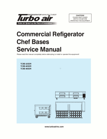 Turbo Air Refrigerator Service Manual Model 30