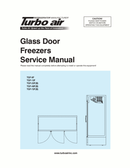 Turbo Air Refrigerator Service Manual Model 33