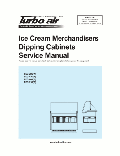 Turbo Air Refrigerator Service Manual Model 34