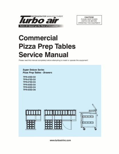 Turbo Air Refrigerator Service Manual Model 36