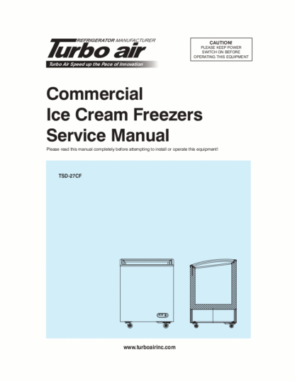 Turbo Air Refrigerator Service Manual Model 37
