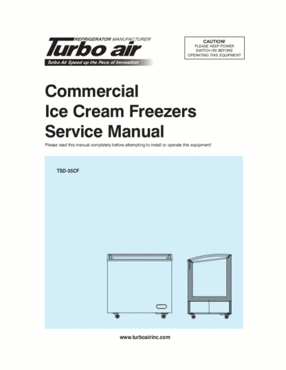 Turbo Air Refrigerator Service Manual Model 38