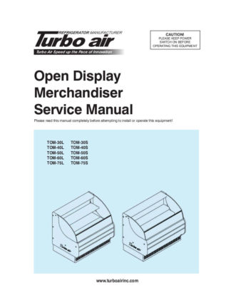 Turbo Air Refrigerator Service Manual Model 40