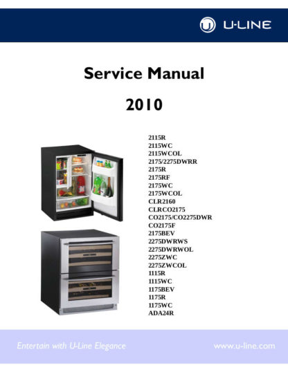 U-Line Air Refrigerator Service Manual Model 03