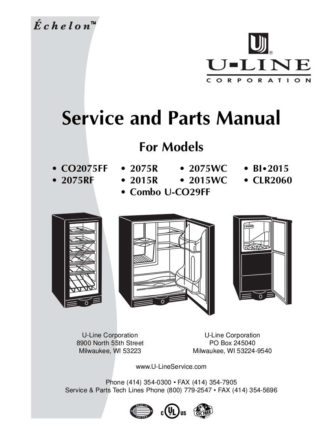 U-Line Air Refrigerator Service Manual Model 04