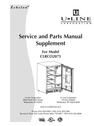 U-Line Air Refrigerator Service Manual Model 05