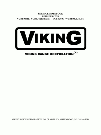 Viking Refrigerator Service Manual 01