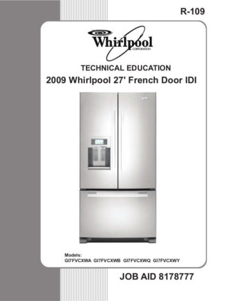 Whirlpool Air Refrigerator Service Manual Model 18