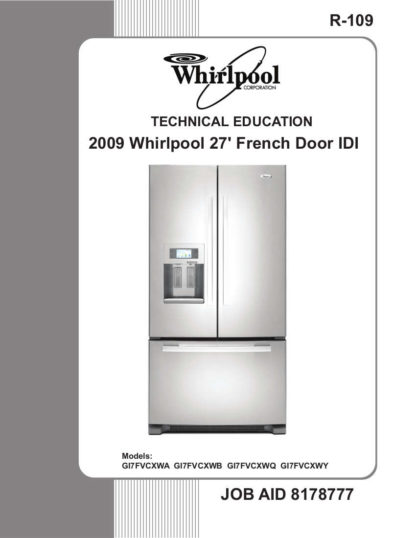 Whirlpool Air Refrigerator Service Manual Model 18