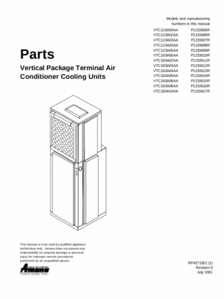 Amana Air Conditioner Parts Manual 04
