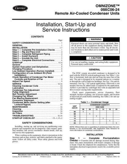 Carrier Air Conditioner Service Manuals 03