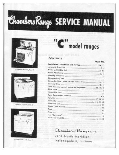 Chambers Range Service Manual 01