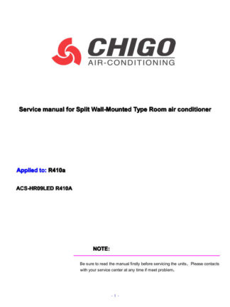 Chigo Air Conditioner Service Manual 01