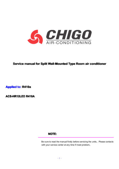 Chigo Air Conditioner Service Manual 03