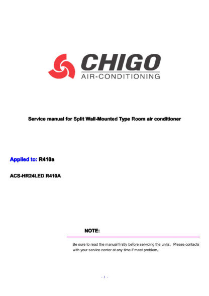 Chigo Air Conditioner Service Manual 04