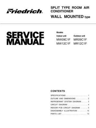 Friedrich Air Conditioner Service Manual 01
