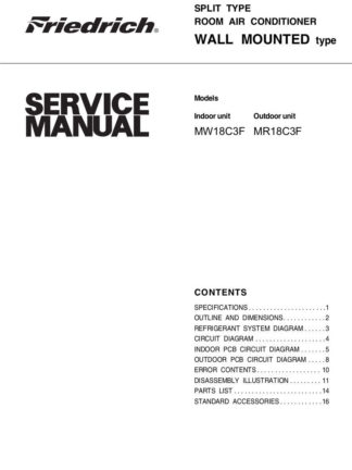 Friedrich Air Conditioner Service Manual 02